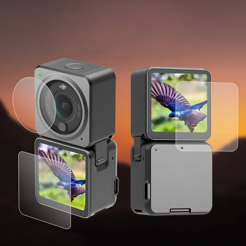 

2022 New 3Pack Anti-Scratch Tempered Glass Film Lens Protectors for Action 2 Clear View