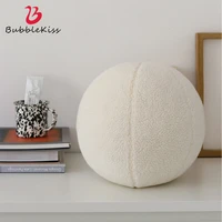 bubble kiss nordic ball shaped solid color stuffed plush pillow for sofa seat decorative cushion soft office waist rest pillow