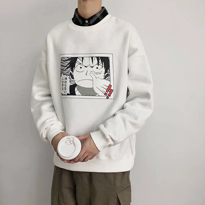 3 5XL длинный рукав Цельный толстовки Япония Harajuku толстовки Мода хип хоп Толстовка Уличная Повседневная Осенняя Толстовка смешные мужские - Цвет: 3