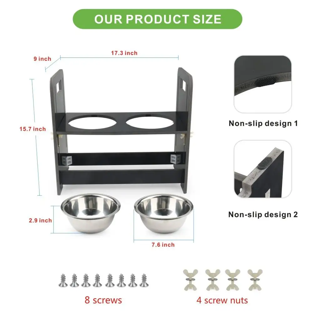 Регулируемая повышенная кормушка для домашних животных миски из нержавеющей