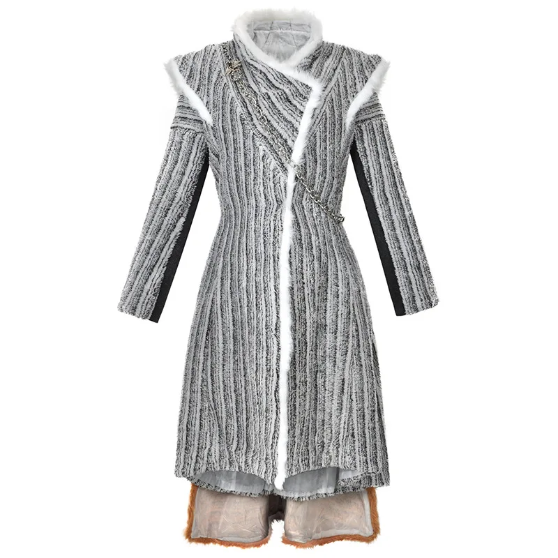 Game of Thrones Daenerys Targaryen Cosplay Costume Season 7 Dragonstone Winter Outfit GOT Halloween Dany Snow Dress | Тематическая