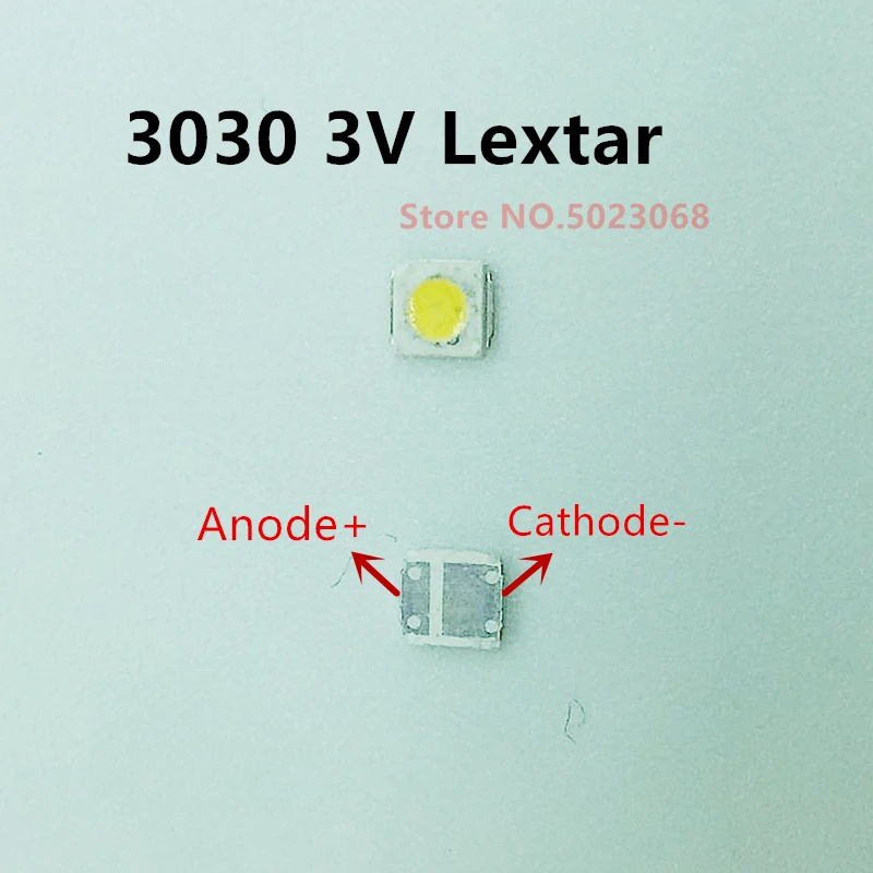 светодиоды SMD 100 шт. оригинальный для Lextar 3030 3v 1W светодиодный Диод ремонта ТВ