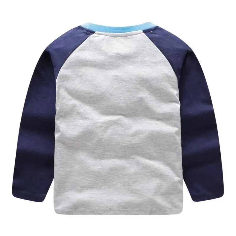 Весенне-Осенняя детская хлопковая Футболка с круглым вырезом футболки длинными