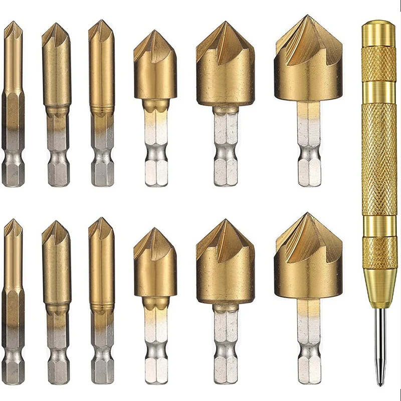 

1 Set Countersink Drill Bit Set Counter Sinker Drill Bits Center Punch Tool & 1 Set DM542 Stepper Motor Controller