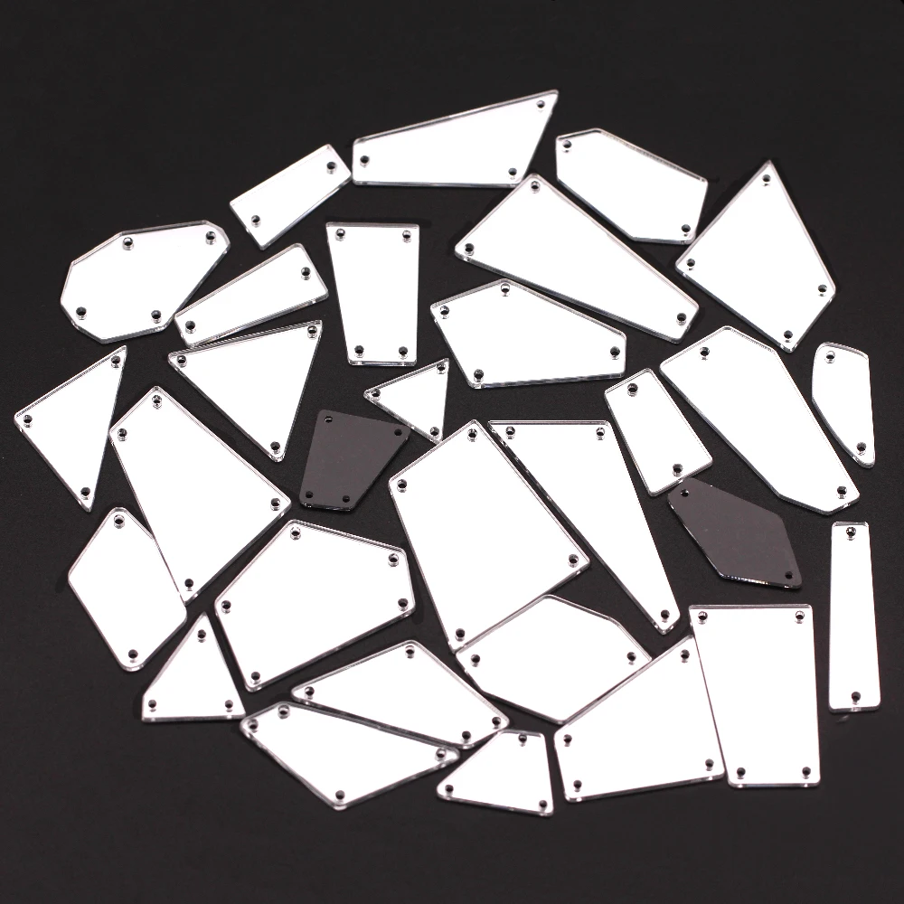 10 шт Блестящий смешанный размер Акриловые стразы шитье неправильное зеркало