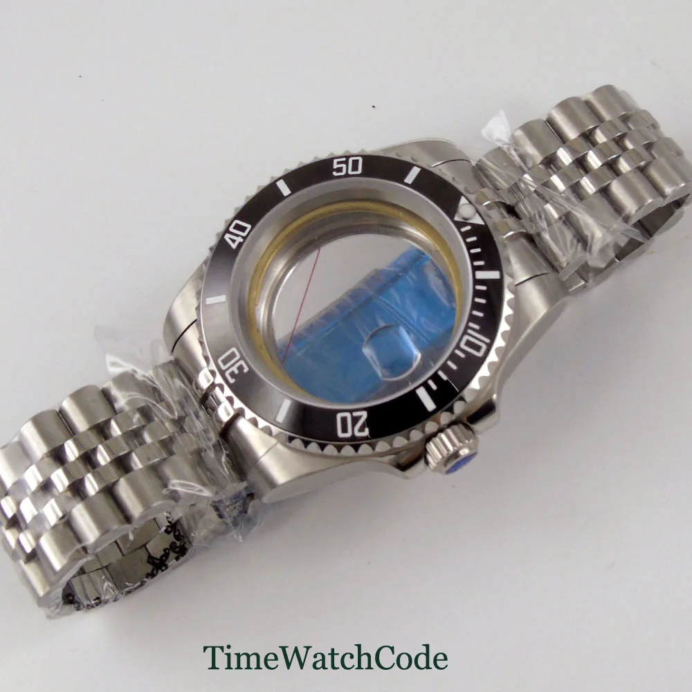 40 мм чехол для часов + запасные части ремешка подходит NH35A Miyota8215 821A ETA2836 сапфировое