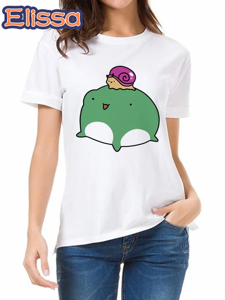

Skateboarding Frog print Summer Women T shirt Fashion T-Shirt Fashion Female Clothing Cute Girl T Shirt Tee Tops Streetwear