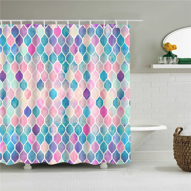 Занавеска для душа Русалочка моющаяся занавеска ванной s Squama печатная из