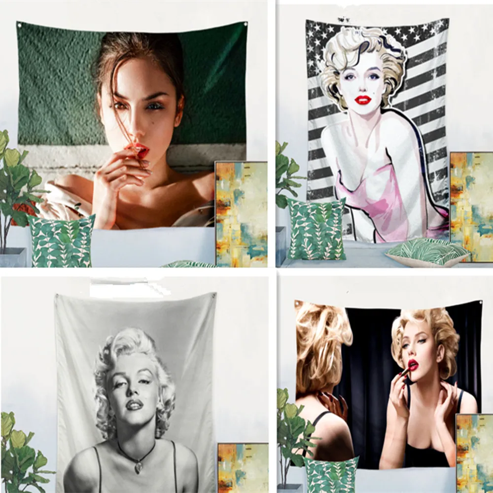 Одри Хепберн Мэрилин Монро сексуальная девушка флаг баннер фильм постер гобелен