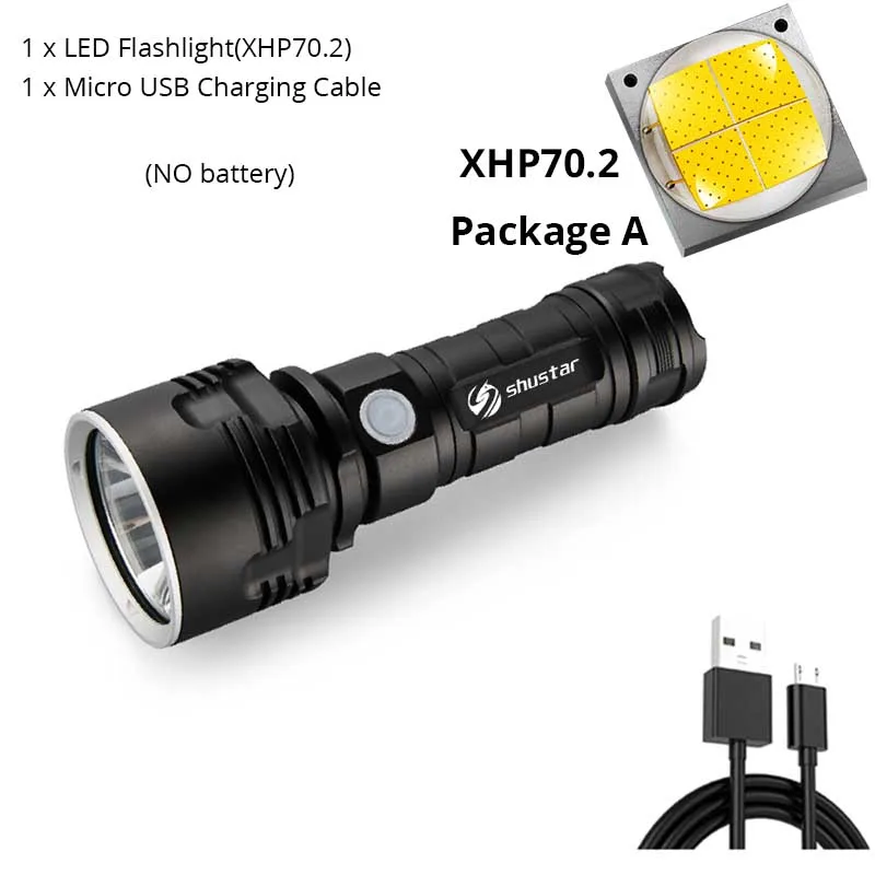 XHP70.2-Package A S114 супер яркий светодиодный светильник 4 ядра XHP70.2 светодиодный фонарь тактический Водонепроницаемый походный охотничий светильник ультра яркий фонарь - Испускаемый цвет: XHP70.2-Package A