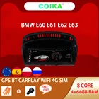 Автомобильный мультимедийный сенсорный экран Carplay Android 10 для BMW E60 E61 E62 E90 E91 E92 WIFI 4G SIM GPS-навигация Радио 8 ядер