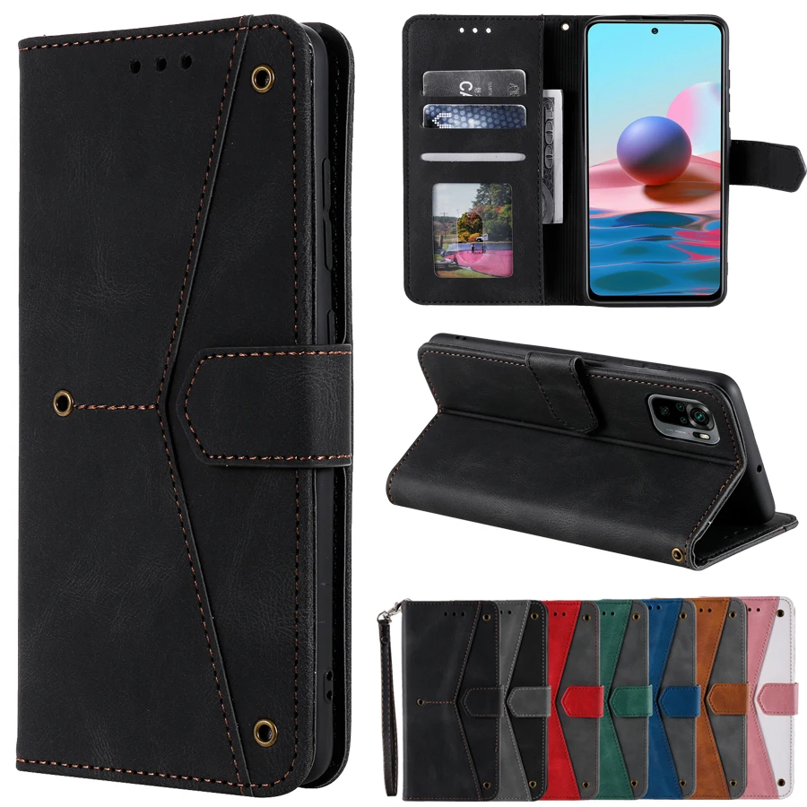 Кожаный чехол бумажник для телефона Xiaomi 11 10 10T Lite Redmi Note 10 Pro Max 9T 8T 9 8 Pro Max Redmi 9A 9C Mi POCO M3 X3 nfc, чехол