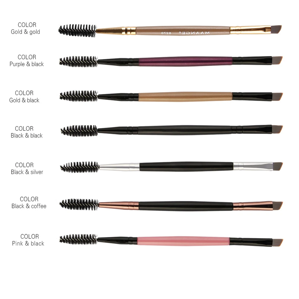 8 Colors Makeup Brushes Double Sided Duo Brow Brush Wood Handle Eyebrow Flat Angled Wholesale Pinceaux Maquillage | Красота и
