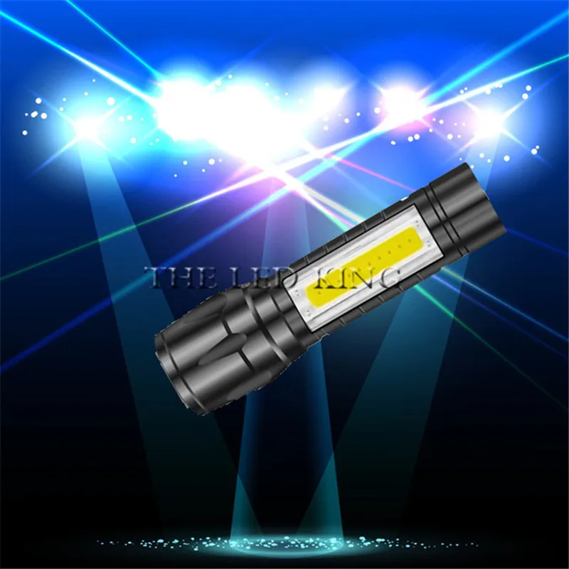 USB 4 режима фонарик AA Батарея 3800 люмен Портативный Фонари XPE LED COB Linterna Кемпинг