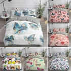 Комплект постельного белья с 3D рисунком бабочки и роз, одеяло из полиэстера пододеяльник, домашний текстиль, двойной пододеяльник 240 х220