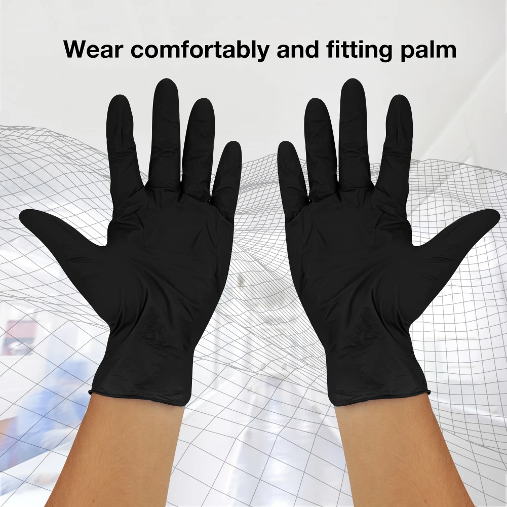 

100PCS Reusable Powder-Free Disposable Exam Industrial Latex Nitrile Gloves For Laboratory Industrial Inspection