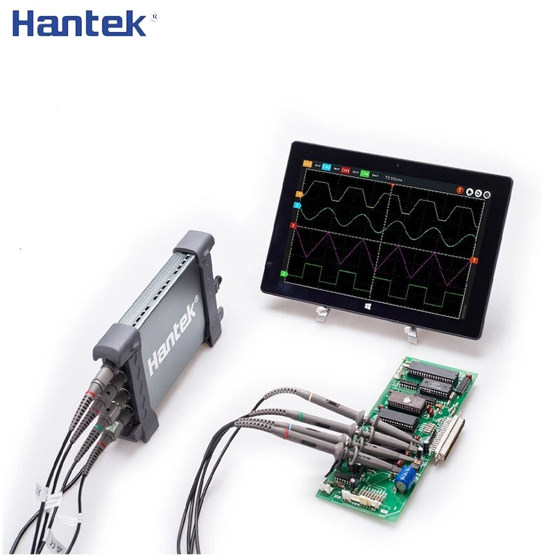 Hantek 6254BC 6204BC ПК USB Виртуальный осциллограф 4 канальный 70 250 МГц полоса пропускания