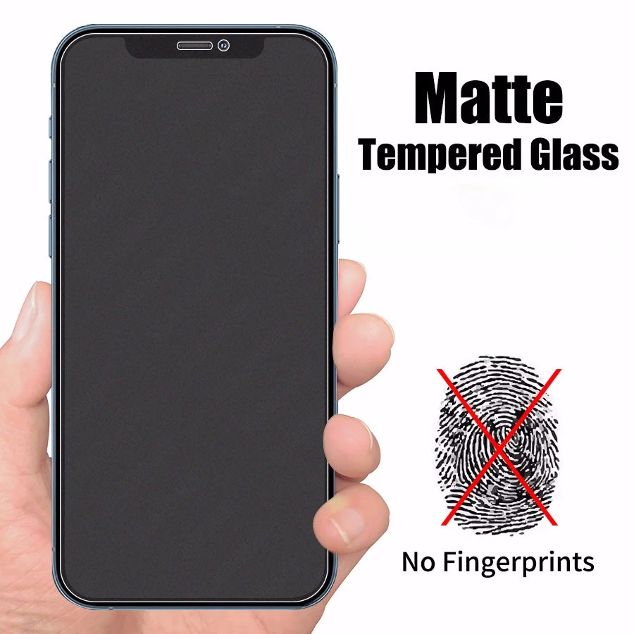 

No fingerprint tempered glass for iphone 7 8 6 6s plus se 2020 matte screen protector for iphone 11 xr x xs 12 pro max glass