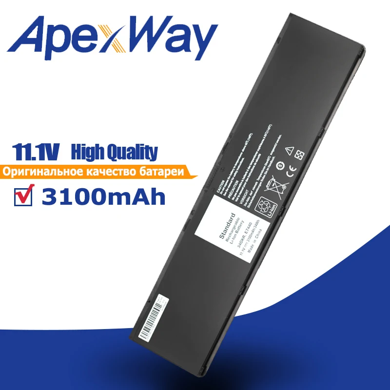 ApexWay 11,1 V 3100mAh лаптоп с Батарея для Dell Latitude 34GKR 451-BBFT 451-BBFY 14-дюймовый серии Latitude E7440 E7450 сенсорный экран
