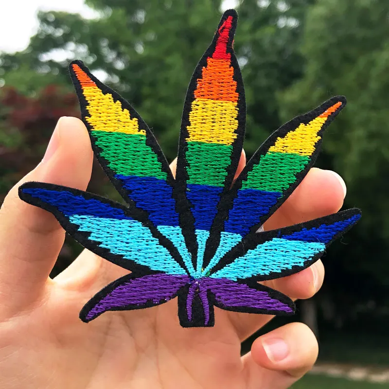 Модные патчи с листьями искусственная вышивка термоклейкие Дешевые для одежды