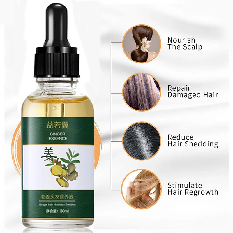Уход за волосами мощный рост волос экстракт имбиря эфирное масло лечение