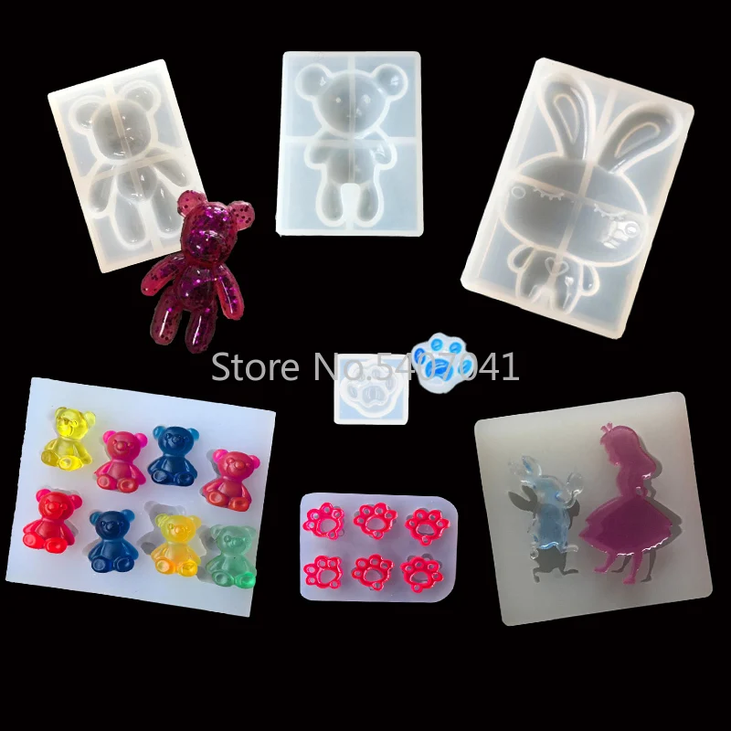 Popular1PC кошка Медведь лапа кролик в форме DIY силиконовая высушенная форма цветок ювелирные изделия аксессуары инструменты оборудование полимерные формы