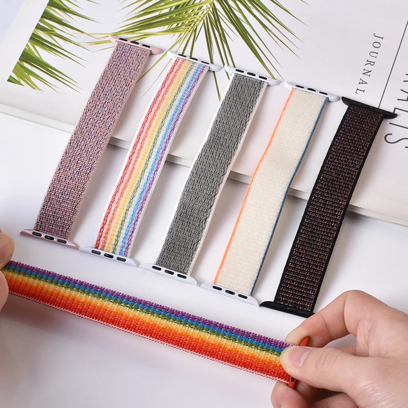 

Braided Solo Loop Nylon Breathable Strap For Apple Watch band 44mm 40mm 38mm 42mm Elastic Bracelet for iWatch Series 6 SE 5 4 3