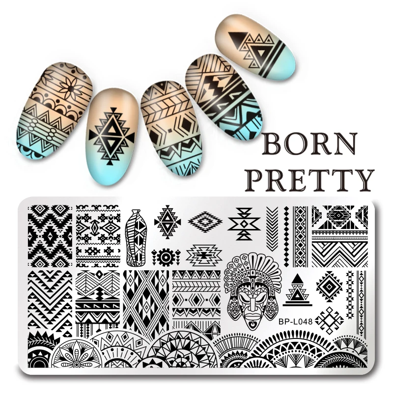 BP-L048 BORN PRETTY штамповочная пластина из нержавеющей стали для дизайна ногтей шаблон цветок лист любовь шаблон печатная пластина трафарет для штамповки гель - Цвет: BP-L048