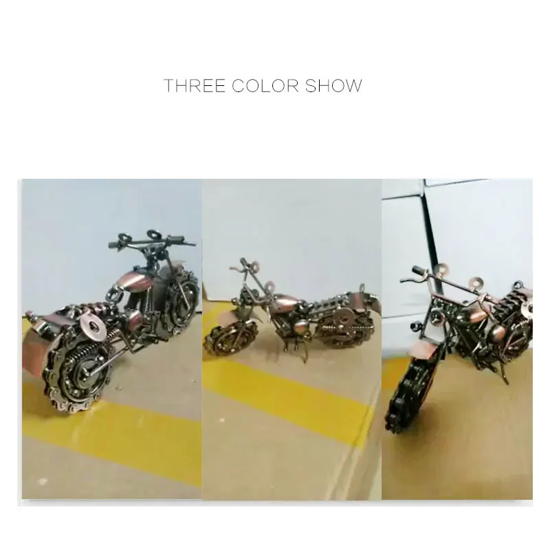 

Motorcycle Model Metal Iron ChainCreative Home Decoration Accessories Ornaments Crafts Handmade Gift 2021
