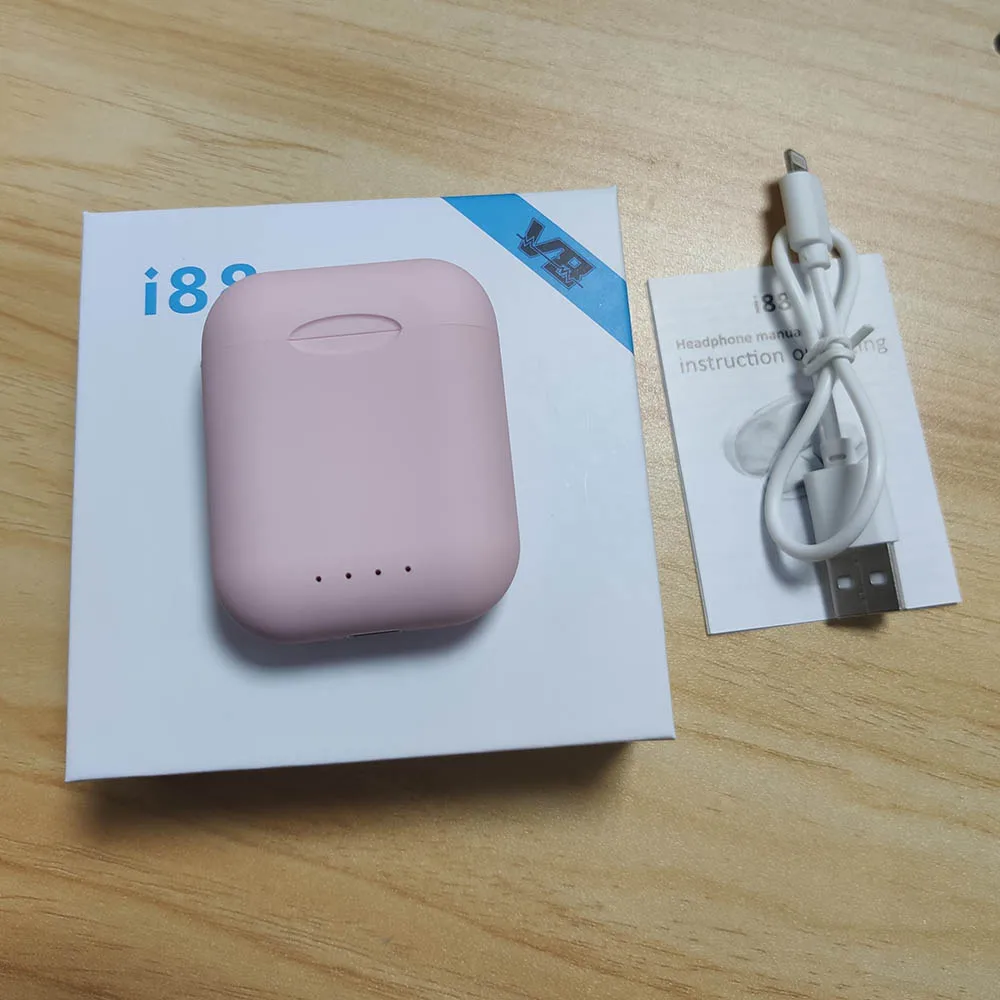 I88 pink Оригинальные матовые беспроводные наушники i88 TWS с Bluetooth, наушники с сенсорным управлением, bluetooth 5,0 с микрофоном, Bluetooth наушники - Цвет: I88 pink