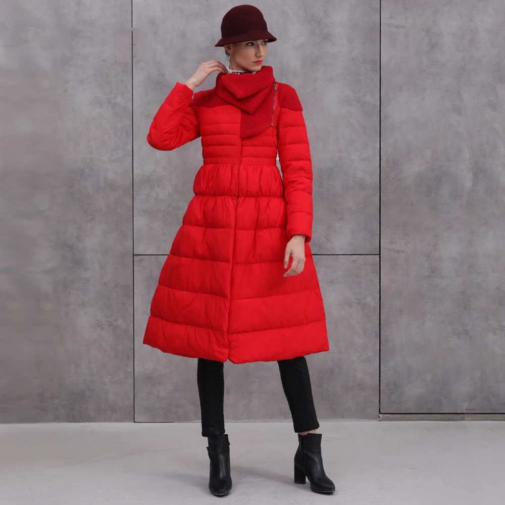 Женский модный элегантный темпераментный тонкий теплый кашемировый пуховик с
