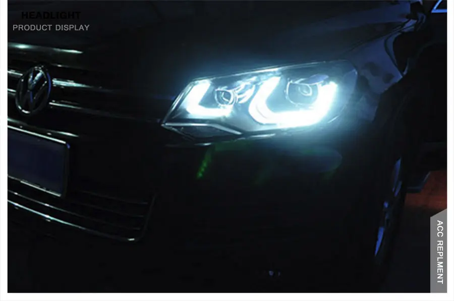 2 шт. светодиодный фары для VW Touareg 2011- светодиодный автомобильный фонарь ангельские глазки ксенон HID комплект Противотуманные фары светодиодный дневные ходовые огни