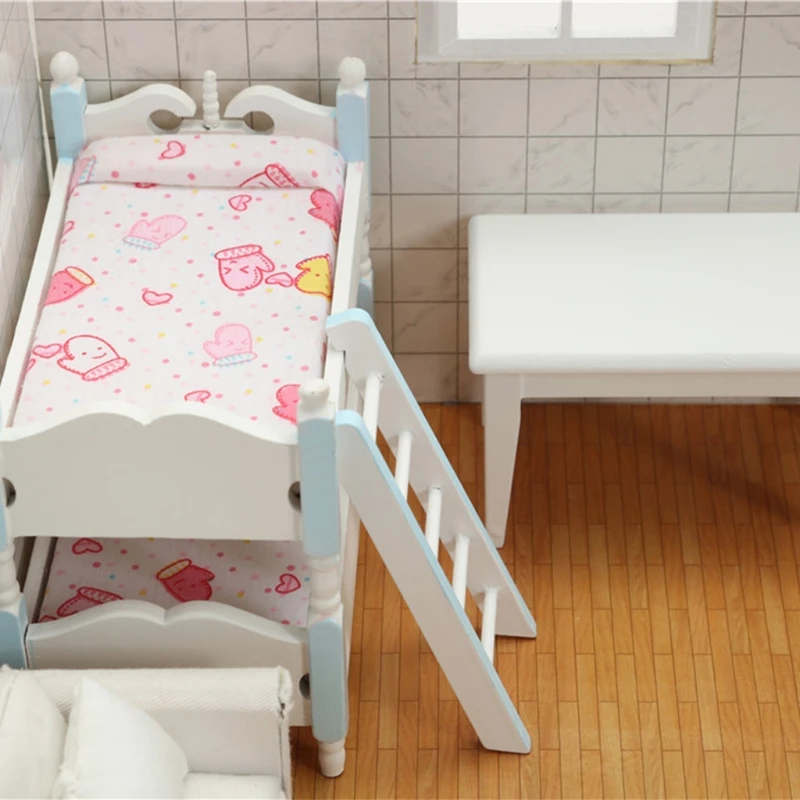 1:12 миниатюрная мебель для кукольного домика детской спальни двухъярусная