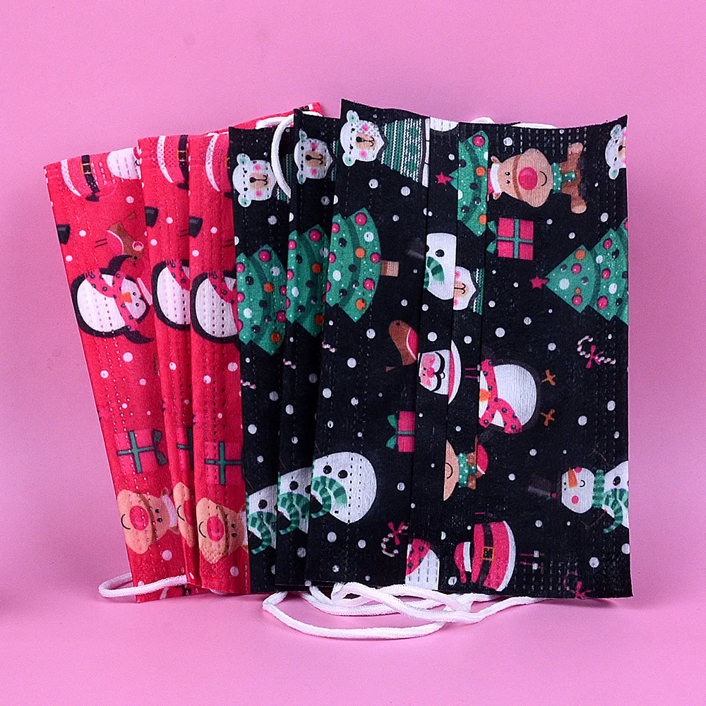 10 шт. одноразовые маски для детей с принтом Санта-Клауса | Всё безопасности труда