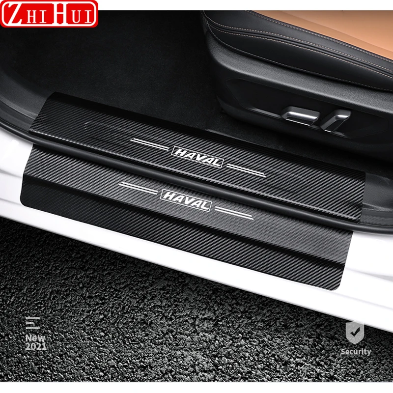 

Interior Car Door Welcome Threshold Cover Sticker For GWM HAVAL Jolion 2022 2021 Leather Rear Bumper Protector Accessories