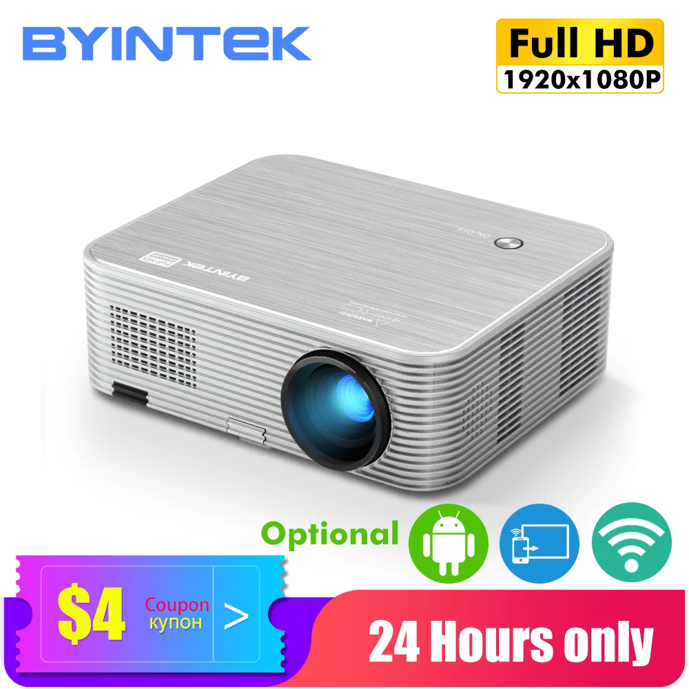 BYINTEK MOON K15 Full HD 4K Кино 1080P светодиодный видео умный проектор на Android Proyector для 3D 300
