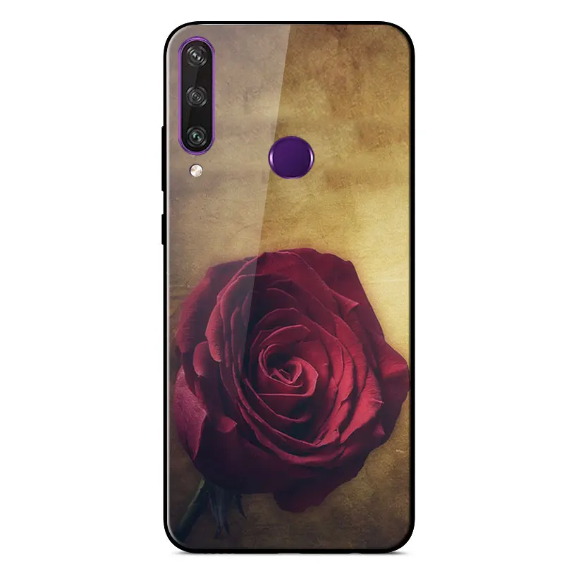 

For Huawei Y6P Case Tempered Glass Hard Phone Case For Huawei Honor Y6P Soft Silicone Bumper Y6P 6.3 inch Protection Back Cover