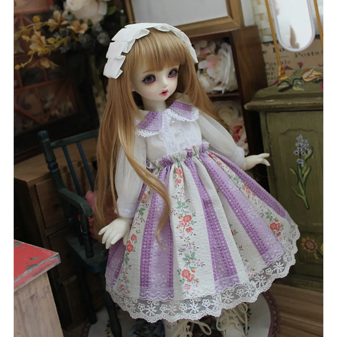 

Modikerbjd романтическое Цветочное платье, комплект одежды для 1/6 1/3 кукол BJD-(без куклы)