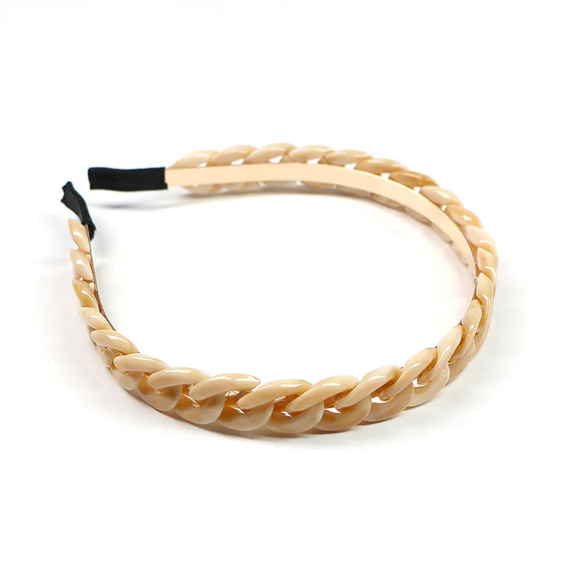 Korean Style Gold Silver Metal Chain Headbands for Women Alloy Punk Hairbands Fashion Head Wrap bezel Hair Hoop Accessories |