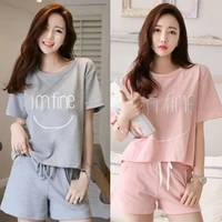 short sleeved pajamas ladies summer girls cute casual large size sports milk silk home service suit a variety of cartoon styles
