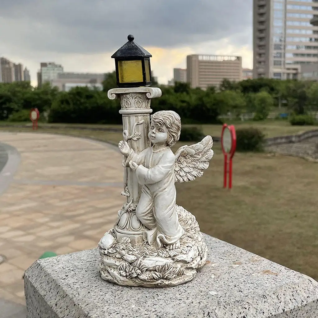 

Уличная статуя ангела, садовый декор, статуэтка ангела на солнечной энергии, римская стойка для внутреннего двора, художественный декор, ул...