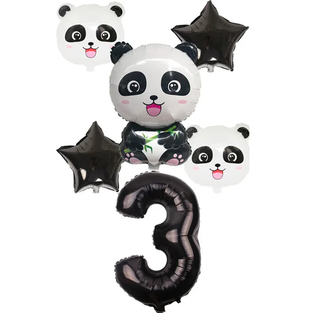 Набор шариков из фольги в виде панды детский Декор для дня рождения животное