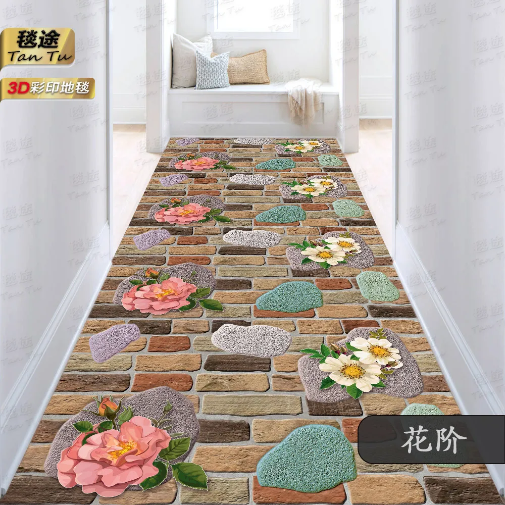 

3D printed corridor carpet is suitable for corridor, aisle, bedroom, bedside, porch, corridor, kitchen entrance, door and hotel