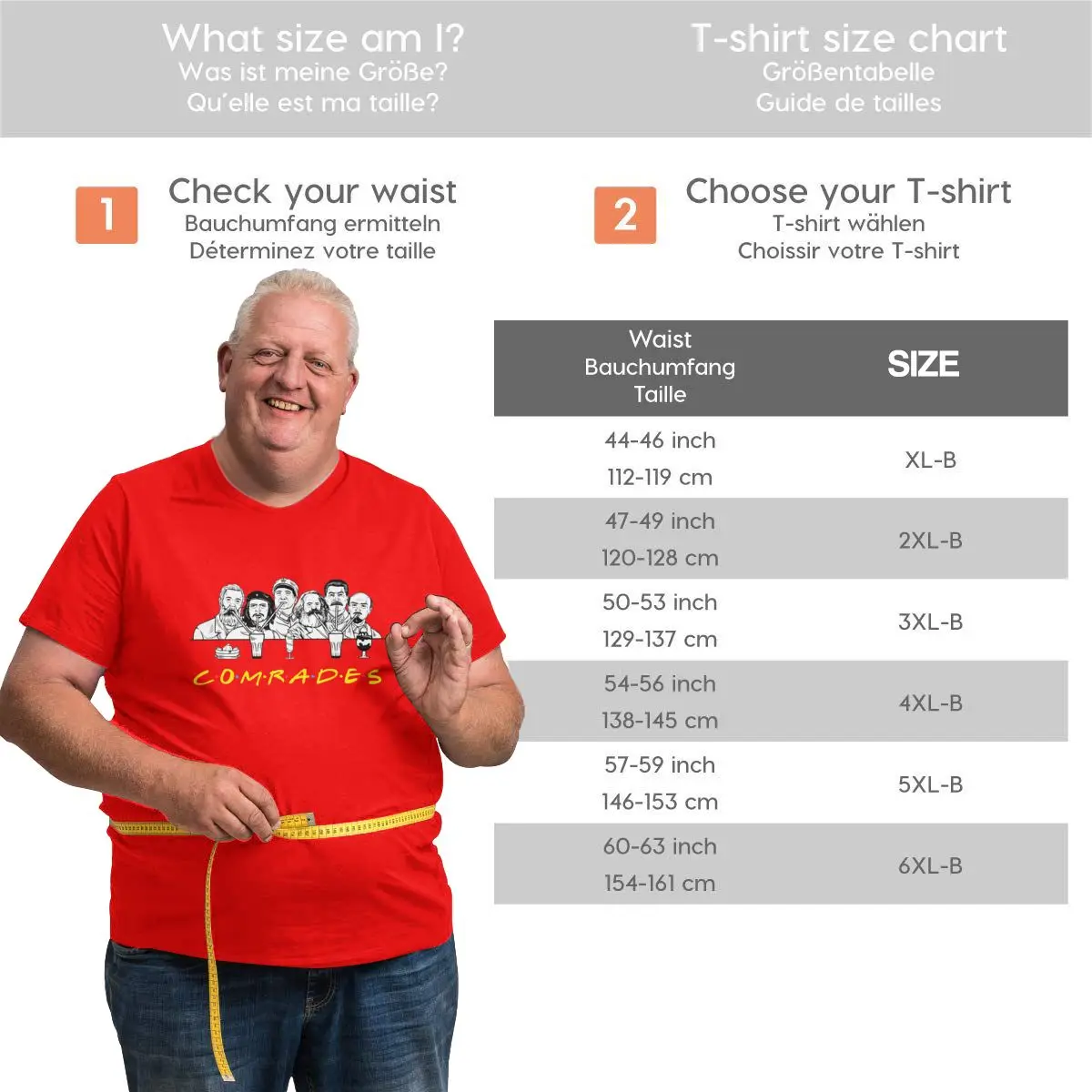 

Men's T-Shirt Communist Friends Comrades Hipster Big Tall Tee Shirt Lenin T Shirt Round Neck Tops Plus Size 4XL 5XL 6XL