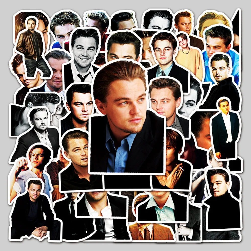 Pegatinas de estrellas de la pel&iacute;cula Leonardo DiCaprio, pegatinas de grafiti para monopat&iacute;n, nevera, guitarra, port&aacute;til, calcoman&iacute;as impermeables, bricolaje, 10/30/50 Uds.-2