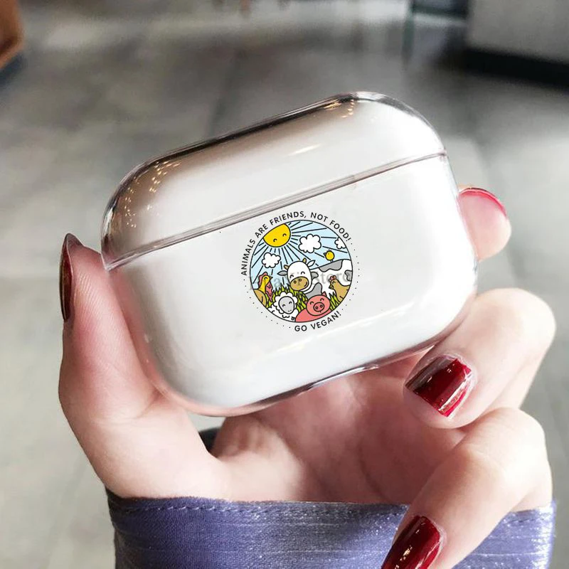Animals are friends не еда Go веганских материалов чехол для Airpods Pro накладка Bluetooth наушники