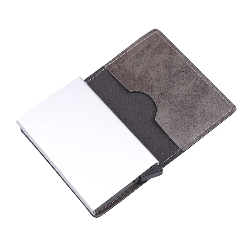 Личный кожаный мужской Алюминиевый бумажник Карманный держатель для ID карт