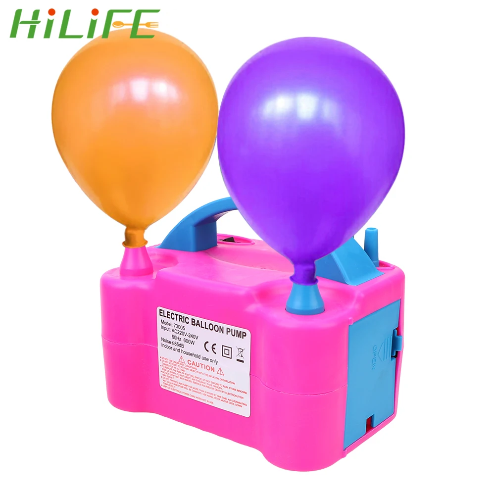 

HILIFE 1PC Air Blower EU Plug Electric Balloon Inflator Pump Air Compressor High Voltage Double Hole Portable Balloon Pump