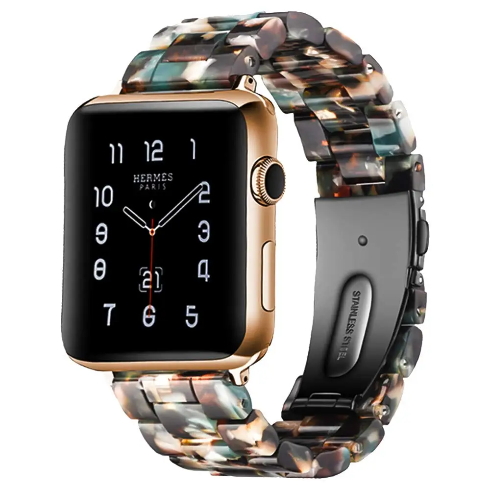 Ремешок из смолы для Apple watch 44 мм 40 мм iwatch 42 мм 38 мм Пряжка из нержавеющей стали ремешок для часов Браслет Apple watch 5 4 3 21