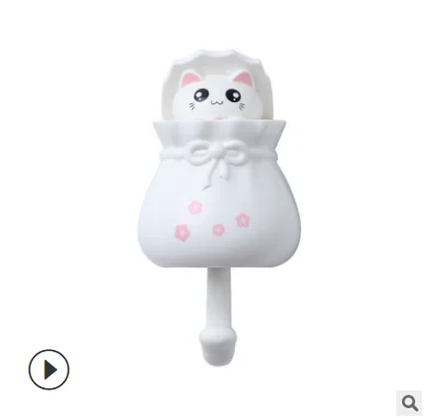 Настенный крючок в виде кошки на удачу Очаровательная пластиковая клейкая